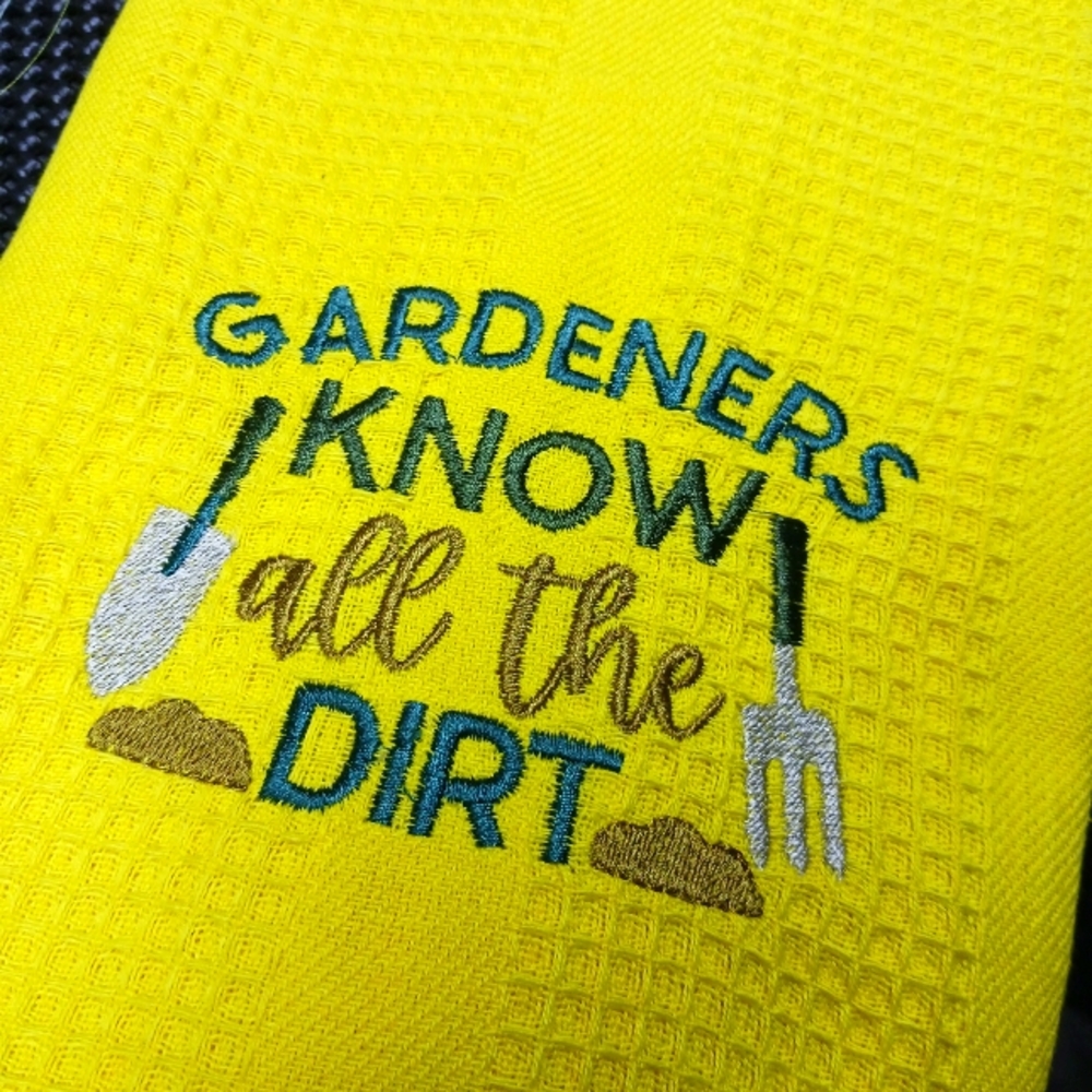 Embroidered Waffle Towel